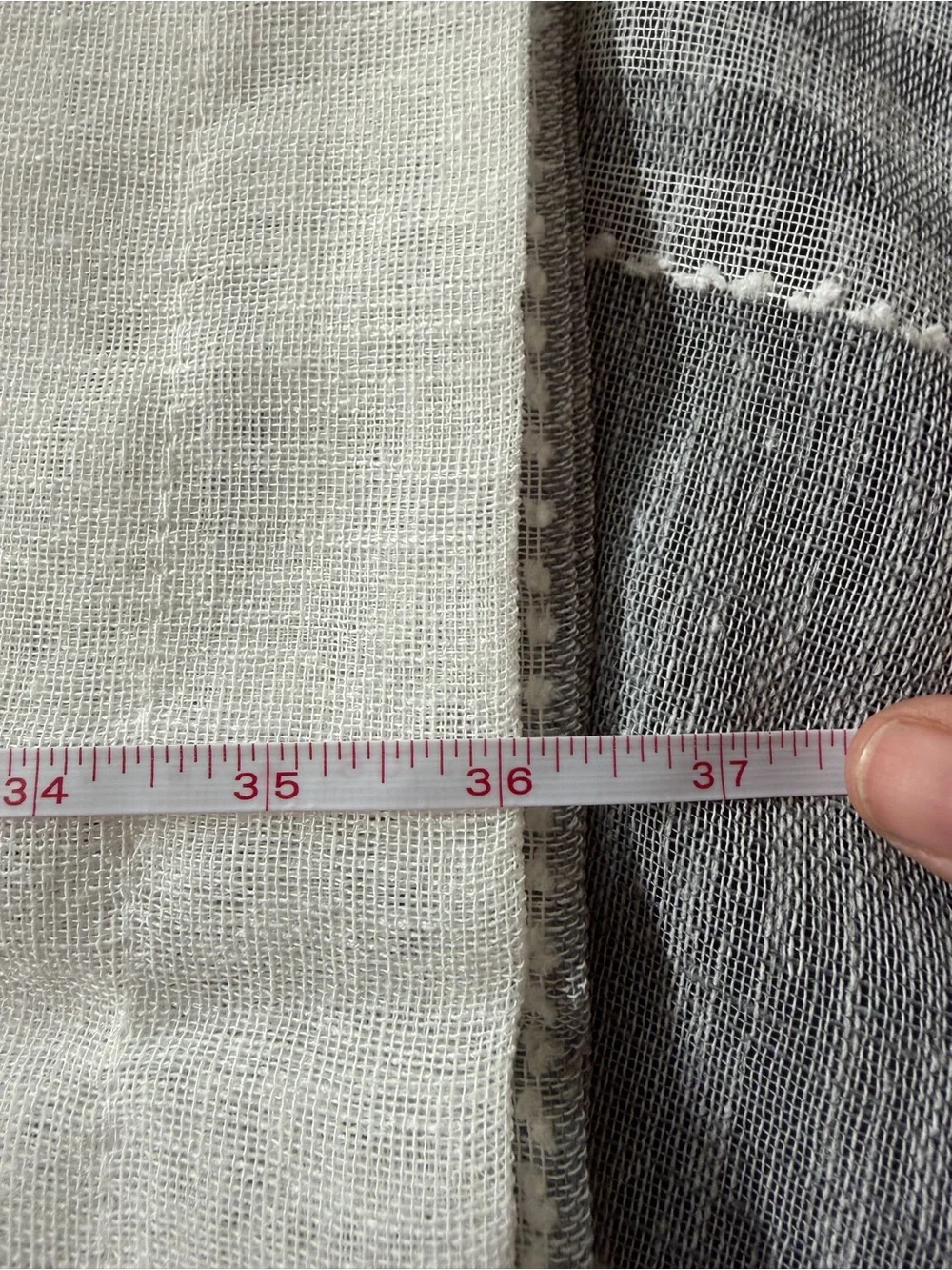 (Sale $5)Neutral Gray and White Striped sheer curtains26”x36”